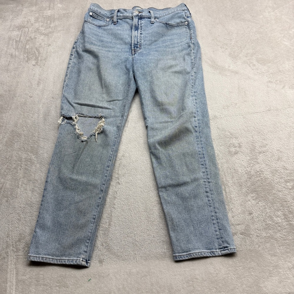 Madewell The Perfect Vintage Jean Womens' 31‎ Blue Distressed High Rise Straight